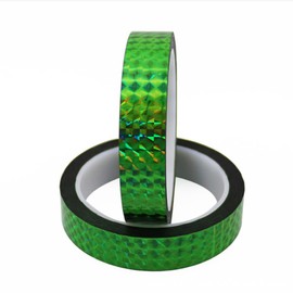 SICCOMA Self-Adhesive Holographic Reflective Tape Prism Tape Holographic Reflective Tape for Keep Birds Away, Craft Projects, DIY Art, Home, Daily Use (Green, 1 Inch x 55 Yard)