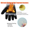 MOUTCLMB Long Welding Gloves 23.6 Inches 932℉,Heat/Fire Resistant Leather For