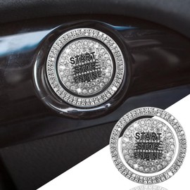 Bling Crystal Car Start Button Sticker, Ignition Switch Decor, White
