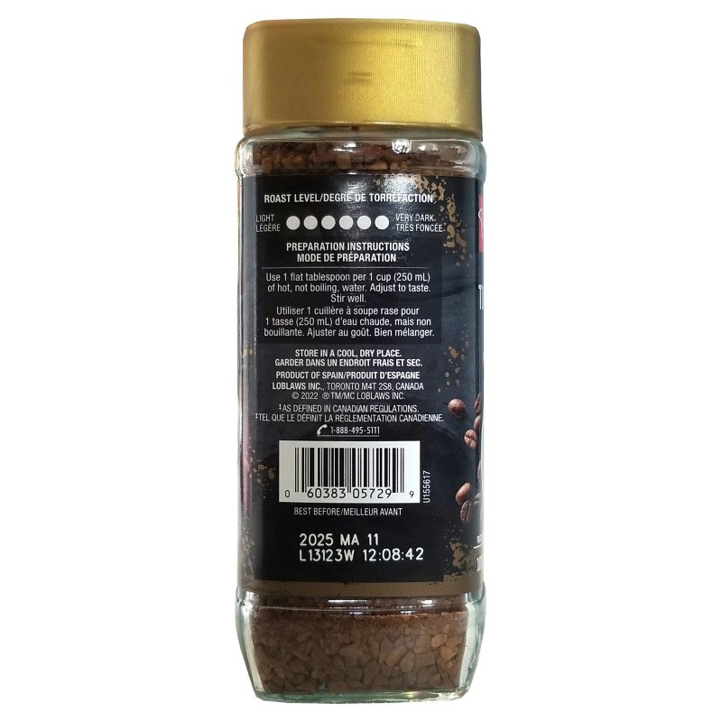Loblaws Inc. President's Choice Dark Roast Instant Coffee, 100g/3.5 oz.
