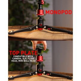 IFOOTAGE Cobra 3 Base,10" Low Profile Minipod,Desktop Tripod for Monitor,Phone Holder Clip,Mini Ball Head,LED Flash,1/4"&3/8" Automatic Switching Screw,Load up to 17.64lb/8kg