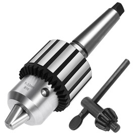 Earl Diamond Super Heavy Duty 1/2" Drill Chuck with Chuck Key and MT2 Shank | Morse Taper Arbor #2 (B16)