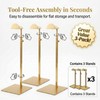 3 Pack Gold Purse Stand, Adjustable Handbag Display Stand with