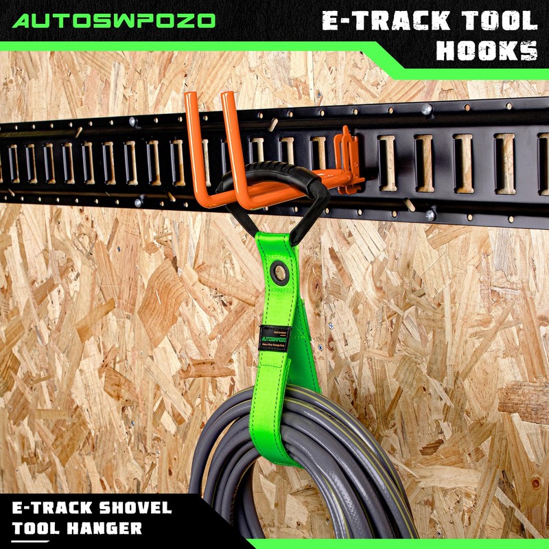 AUTOSwpozo 8-Pack Heavy Duty E-Track Shovel/Tool Hanger, Spades, Rakes, Workshop,