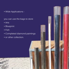 Long Plastic Poly Bags 6x50 Inch 50 Pack Poster sleeves, 2 Mil Clear Flat Open Blueprint Storage Poster Tube for Large Narrow Items, Waterproof