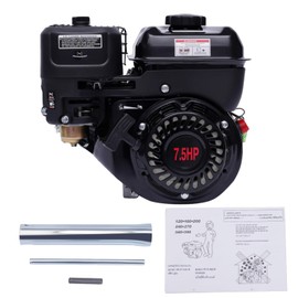LIAPDG 7.5 HP 4 Stroke Gas Engine, Pull Start Petrol Engine Replaces Compatible for Honda GX160 Air Cooled Single Cylinder OHV Gas Engine Motor for Cleaning Machines (Black)