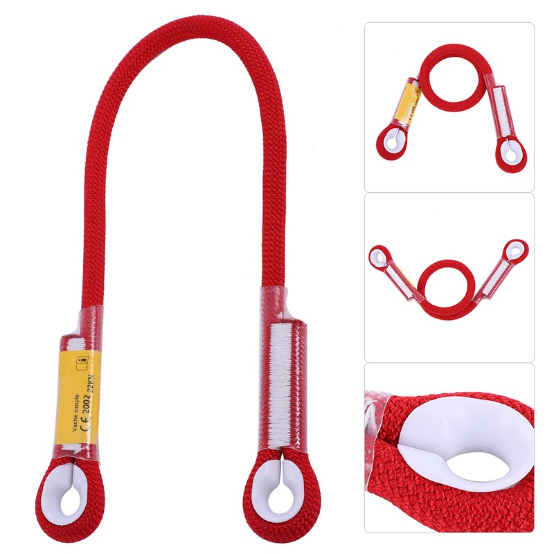 60/120/150cm Outdoor Survival Climbing Safety Rope with Ring Bearing(Red 150cm)
