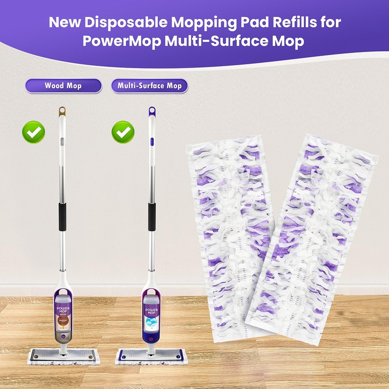 25 Pack Power Mop Pad Refills for PowerMop Multi-Surface Mop,