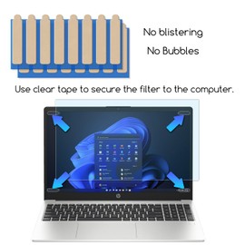 KEANBOLL 15.6" Blue Light Screen Filter, Clip-on Removable Anti Blue Light Panel for 15.6" Laptops, 16:9 Aspect Ratio