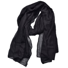 Outrip Light Soft Scarves Fashion Scarf Shawl Wrap For Women Men (Black)(Size: One Size)