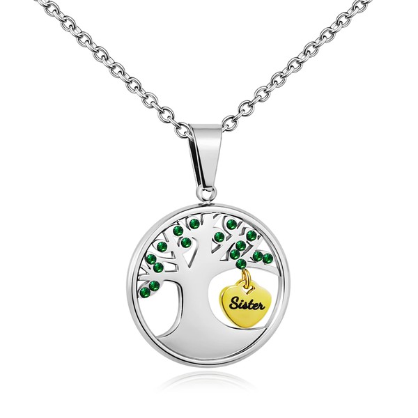 PHOCKSIN Sister Necklace Tree of Life Pendant Family Tree Necklaces