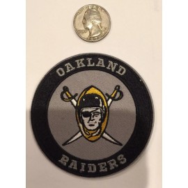 Unbranded VINTAGE IRON ON EMBROIDED PATCH OAKLAND RAIDERS 3"Round  A1 QUALITY