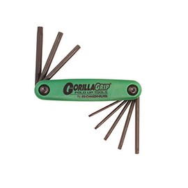 Bondhus 12632 GorillaGrip, Set of 8 Star Fold-up Keys, sizes T6-T25