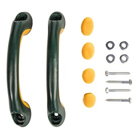 Jack and June Green/Yellow Two-Piece 8” Plastic Playset Handgrips for Added Support and Safety (2 Pack)