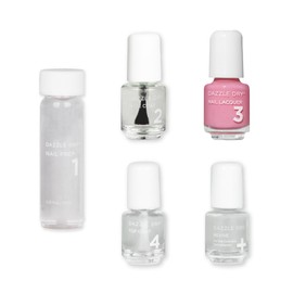 Dazzle Dry Mini Kit 4 Step System - Not Quite Nude, a full coverage peaches-and-cream nude. Full coverage cream. (5 Piece Kit / 5 Manicures)