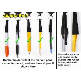 TWO-PACK HEAVY DUTY Retractable Pencil and pen Reel with ADAPTOR for STANDARD PENCILS & PENS & CARPENTER PENCILS & MARKERS (2, US Flag)