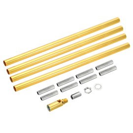 MECCANIXITY Threaded Extension Rod, 9.8" Lamp Pipe with Connector Light Fixture for Pendant Light Island Lighting Chandeliers Stems, Electrophoresis Gold