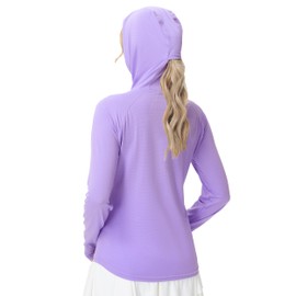 isnowood UPF 50+ Rash Guard for Women, SPF UV Sun Protection Long Sleeve Shirts, Lightweight Hiking Running Outdoor Workout Tops Purple