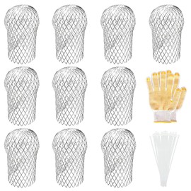 10 Pack Downspouts Gutter Guard Aluminum Filter Strainer Expandable Gutter Downspout Guards Gutter Downspout Protectors for Preventing Blockage from Leaves, Debris