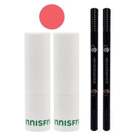 Innisfree Airy Matte Lipstick 3 2 Coral Land + 2 Eyebrow Dark Brown / 이니스프리 에어리 매트 립스틱 3 코랄 랜드 2개+아이브로우 흑갈색 2개
