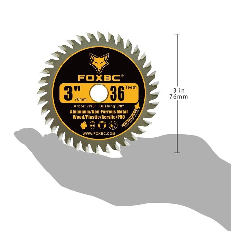 FOXBC 3 Inch Carbide Circular Saw Blade 36 Tooth for