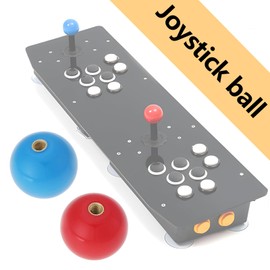 SG Store Pack of 2 35 mm Arcade Game Round Joystick Head Spherical Top Circular Handle Joystick Ball Suitable for M6 Screw Joystick Blue Red