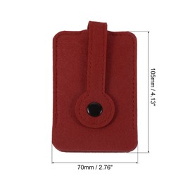 PATIKIL Pull-out Key Case, 2 Pack Felt Car Key Organize Pouch with Drawstring for Home Office Car Key, Wine Red
