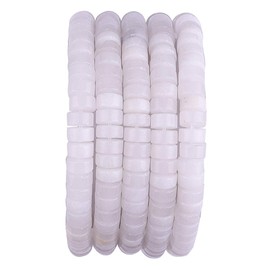 BEADIA - abalorio espaciadoras de ágata blanca natural, semipiedras sueltas para hacer abalorios de 6 x 3 mm, 38 cm