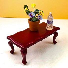Dollhouse Furniture, Doll Table 1:12 Scale Miniature Dollhouse Vintage Wooden Coffee Table Mini Liviing Room Bedroom Dolls & Accessories DIY Doll House Decorations for Girls and Boys