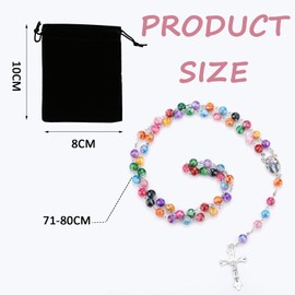 ARROMI Rosary Beads Catholic Women, Rosary Beads, Catholic Rosary Beads, Catholic Necklace, Sliver Cross, Cross Pendant, Religious Prayer Beads for Women, Elegant And Durable