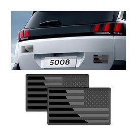 Zpana American Flag Metal Car Emblem Decal, 2PCS Embossed 3D Aluminum Alloy Vehicle Bumper Sticker, Patriotic Automotive Side Window Decal Accessories, Universal for SUV, Sedan, Truck(Black)