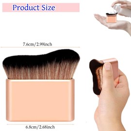 2PCS Body Tanning Brush，Multi Functional Body Makeup Brush with Soft Bristles，Large Kabuki Foundation Body Makeup Brush for Fake Tan Face,Body & Leg Makeup(Rose gold, Bright black)