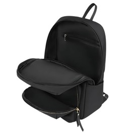 Generic Waterproof Lightweight Square Double Shoulder Strapped Zipper Laptop Backpack For Daily Use Work Travel (Black)