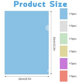 A4 Clear Plastic Folders,30 Pcs A4 Plastic Sleeves Wallets 6 Colours Sleeves Wallets Clear Side Cut File Cover for Report, Project, Presentation