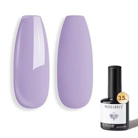 modelones- Esmalte de uñas en gel morado, 15 ml, esmalte de uñas en gel pastel, esmalte de uñas morado lila, esmalte de uñas de verano LED Soak Off   
