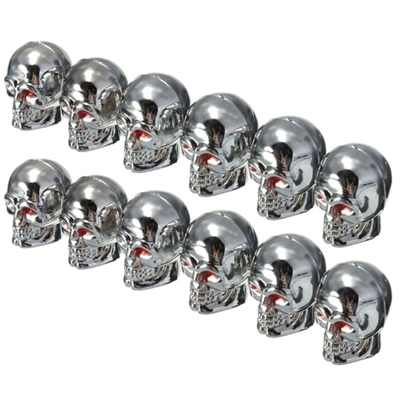 GLEAVI 12 Tapones de Válvula de Calavera: Tapas de Caucho