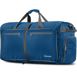 Gonex Lightweight Fold Away Travel Luggage 40/60/80/100/150L Duffel Bags Overnight Bags Gym Bag for Travel Sports Gym Holidays, blue, 80L