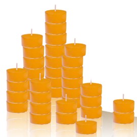 Beeswax Tealights Candles Unscented Round Tea Lights - 36pcs Natural Beeswax Tealight Candles - 4 Hour Burn Time Handmade Beeswax Tealights - Smokeless Scented Bee Wax Candle for Home Decor