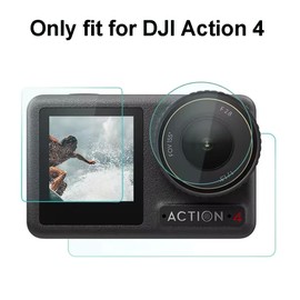 HYGAMOCC Screen and Lens Protector for DJI Osmo Action 4,9H Ultra Clear Anti-Scratch Screen Protector Cover Tempered Glass LCD Display Film + Lens Protector for DJI Osmo Action 4 Accessories