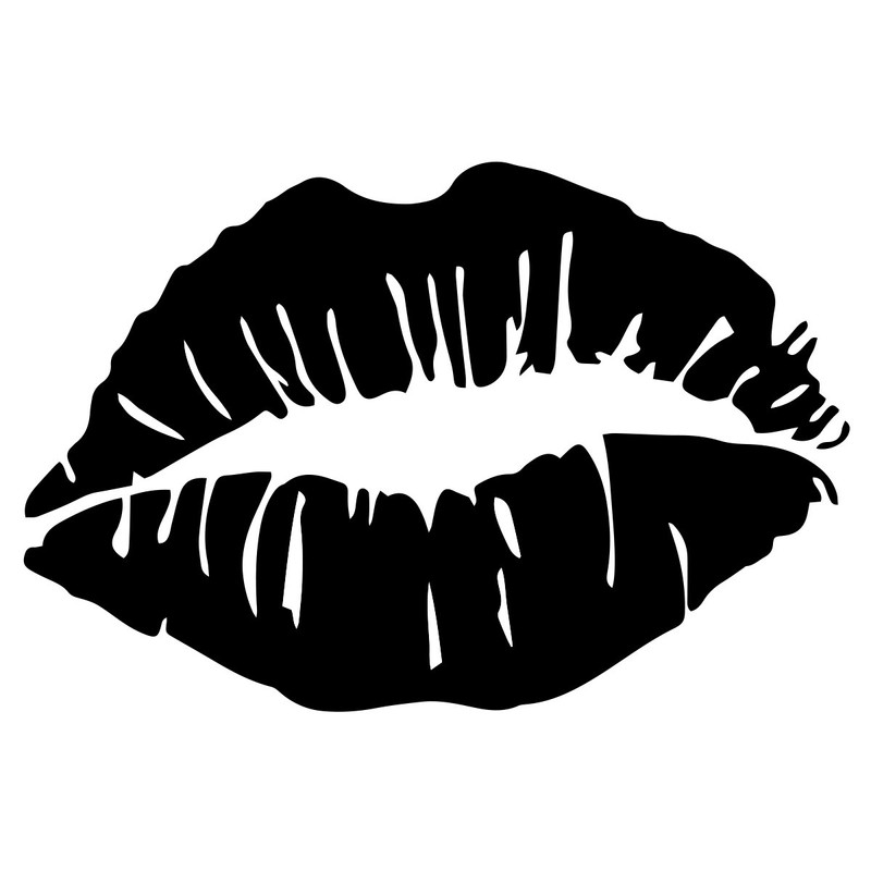 Kiss Lips Outline Auto Car Racing Motorcycle Helmet Decal -