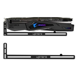 upHere gaming Grafikkarten Halterung,Grafikkarten Halter/Holster-Halterung, Eloxiertes Luft- und Raumfahrt-Aluminium, Einzel- Oder Doppelsteckplatzkarten (Schwarz),GL05