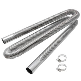 150cm x 24mm Auxiliary Heating Exhaust Pipe Exhaust Hose for Power Generator with 2 Hose Clips Suitable for Heating and Ventilation Systems