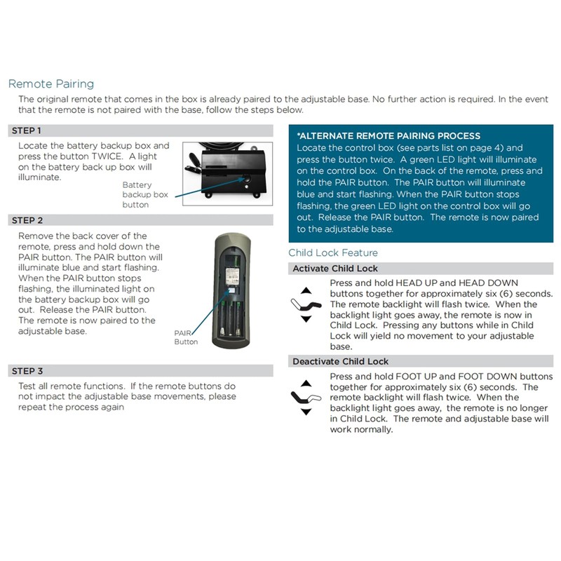 PZL RF358A RF502A Replacement Remote Control for Tempurpedic Ergo/Ergo Extend