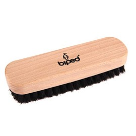 biped Z2345 beech wood shoe brush with natural bristles for cleaning or polishing (dark)