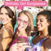 Onperpoe Birthday Glasses Pink Heart Sunglasses for Women Girls Shiny