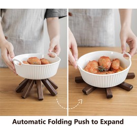 Wooden Trivets Set for Hot Dishes, Hot Pots and Pans, Trivet Tree Made of Black Walnut Trivet Set, Pot Trivets for Kitchen