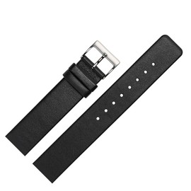 MARBURGER Watch Strap 20 mm Leather Special Lug Screwed – 76220, Black/silver, Strap.