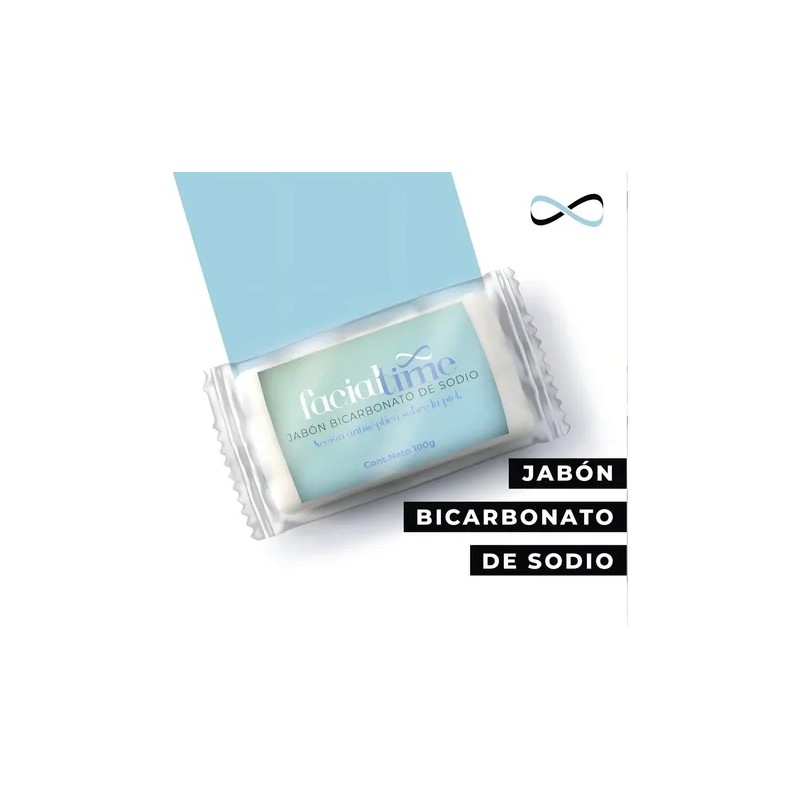 Barra Jabón Bicarbonato 100g Facial Time Limpieza Intensa