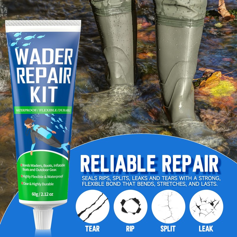Wader Repair Glue 2.1 oz – Flexible, Waterproof Wader Patch