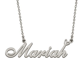 HUAN XUN Customized Mariah Name Necklace Silver Personlized Stainless Steeel Jewelry Gifts for Women Mother
